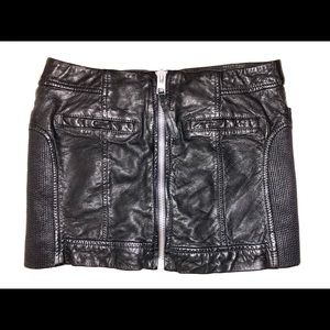 Leather mini skirt